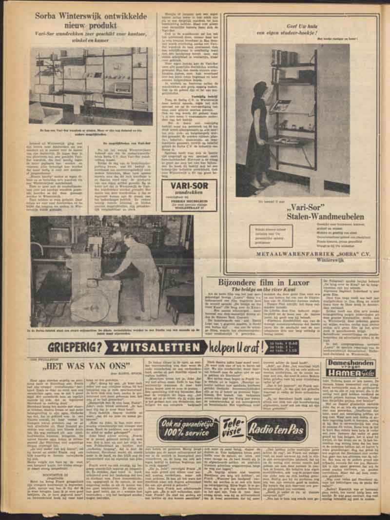 Vari-Sor advertisement in the Winterswijksche Courant, 1958