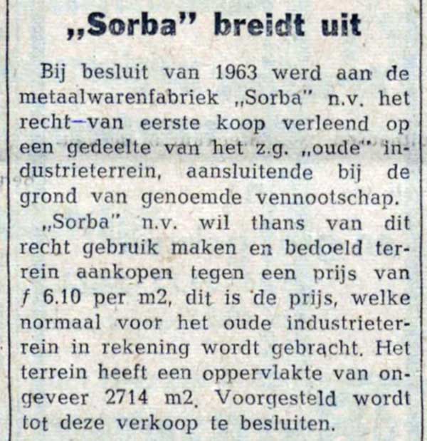Contour history 1965 - Sorba expands