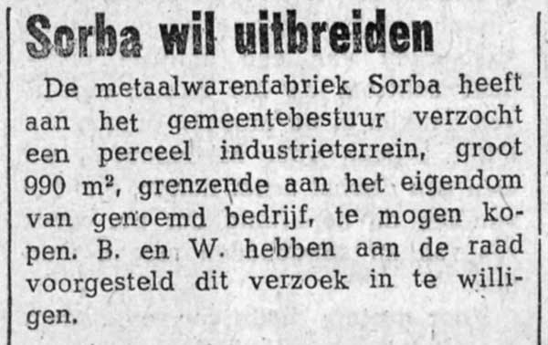 Contour history: 1972 - Sorba is going to expand