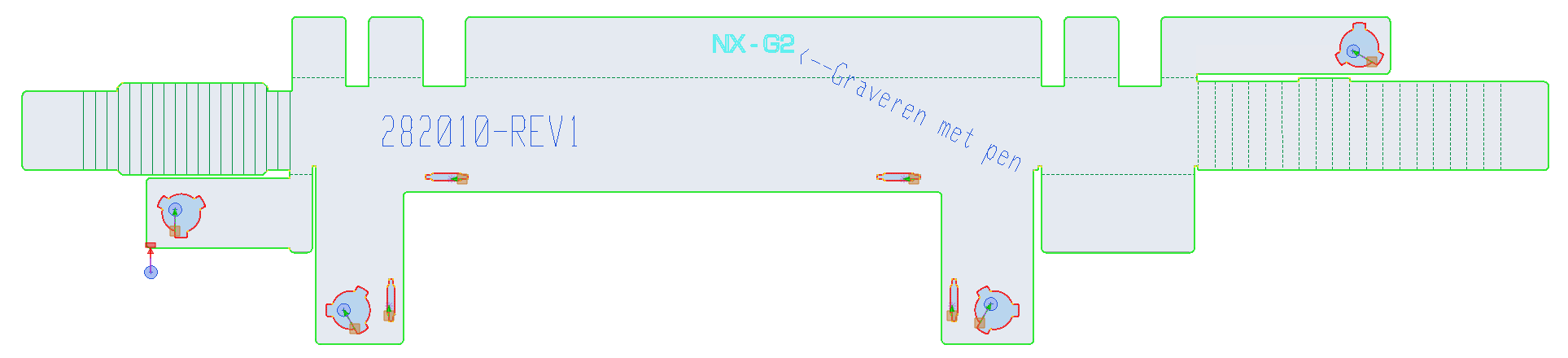 CNC program for laser cutting and punching