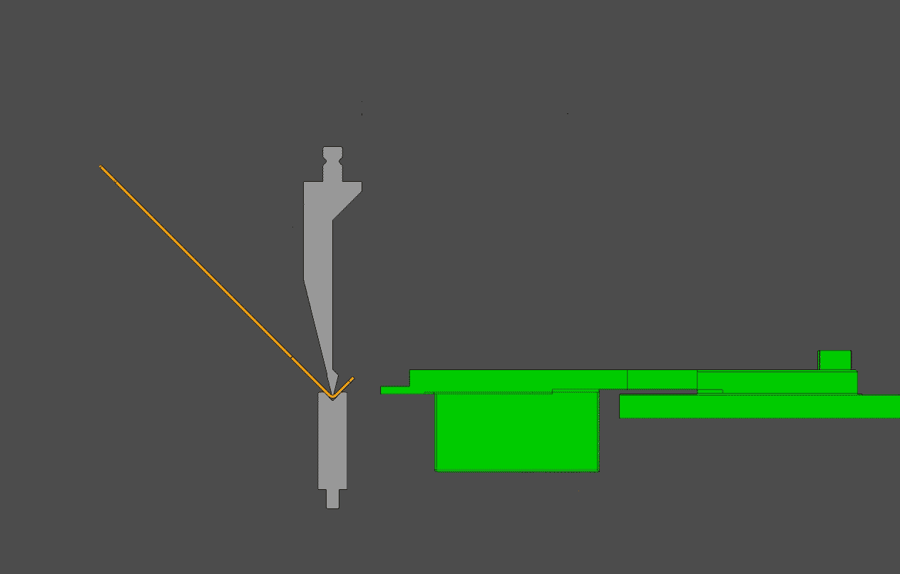 Side view of bending after the press stroke