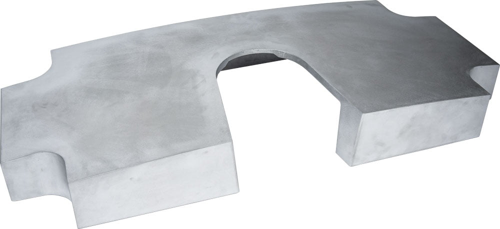 Product with rolled radius in top panel