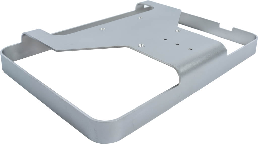 Tablet holder from blasted stainless steel sheet metal